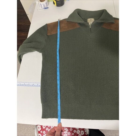 Beretta Wool-Blend Hunting Sweater w/ Leather-Look Shoulder Patches Mens Size L - Picture 11 of 13